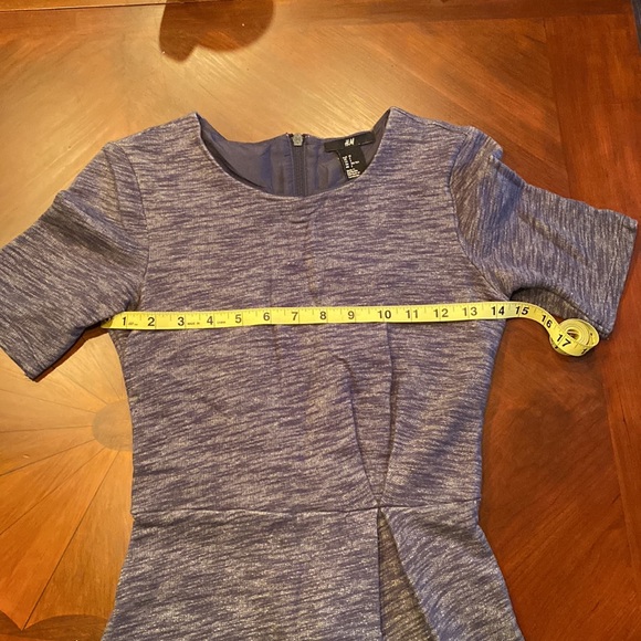 H&M Terry Loop Dress with Zip Back in Heathered Blue - Picture 6 of 7